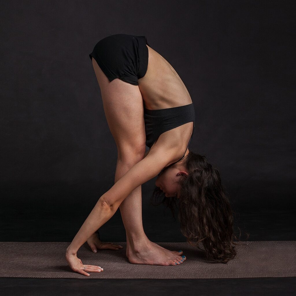 woman, body, stretching